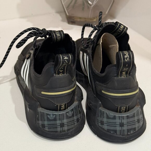 Adidas Originals NMD V3 Black White Gold Kids Running Shoes Sneakers - Picture 7 of 9